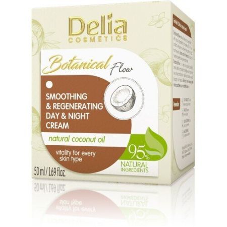 Delia BOTANICAL Flow Smoothing &amp; Regenerating Day &amp; Night Cream with Coconut Oil Изглаждащ крем за лице с Кокос