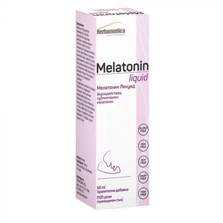 Herbamedica Melatonin liquid Мелатонин Ликуид при безсъние и стрес 50 мл