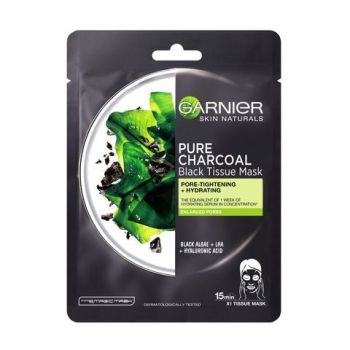 Garnier Skin Naturals Pure Charcoal Черна хартиена маска за мазна и склонна към лъщене кожа 1x28 грама