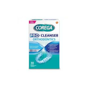 Corega Pro Cleanser Orthodontics За почистване на апаратчета и шини х30 таблетки