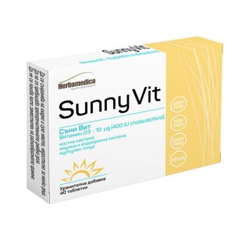 Herbamedica Sunny Vit Витамин D3 за костната и имунната системи х40 таблети