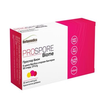 Herbamedica ProSpore Biome За здрава храносмилателна система 400 мг х30 капсули 