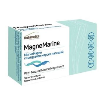 Herbamedica Magne Marine Натурален морски магнезий за нервната система и мускулите 350 мг х30 капсули