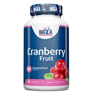 HAYA LABS Cranberry Fruit Extract ЧЕРВЕНА БОРОВИНКА х 30 Caps. Поддържа нормалната функция на уринарния тракт и спомага елиминирането на вече възникнали инфекции на пикочните пътища