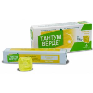 Тантум Верде с вкус на лимон при възпалено гърло и болки в устната кухина 3 мг x 20 таблетки Angelini