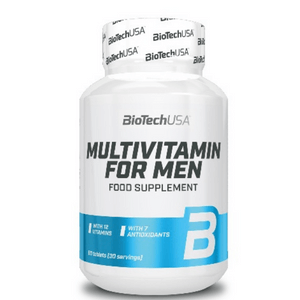 BIOTECH USA Multivitamin for Men 60 Tabs Пълен набор от витамини и минерали специално изработен за мъже. Тази уникална формула подпомага имунната система и съдържа антиоксиданти.