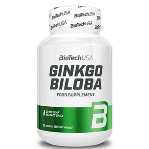 BIOTECH USA Ginkgo Biloba 90 Tabs Съдържа естествен билков есктракт които подкрепя паметта. Засилва усвояването на информация и подпомага мозъчната дейност