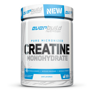 EVERBUILD Creatine Monohydrate 500g Подпомага мускулния растеж като увеличава силата и енергията.Подобрява представянето във фитнес залата и дава повече тонус