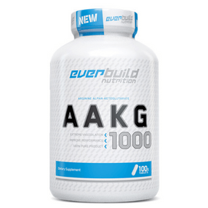 EVERBUILD AAKG 1000mg 100 Tabs Повишава силата и издръжливостта по време на тренировка като подпомага мускулния растеж. Стимулира покачването на мускулна маса