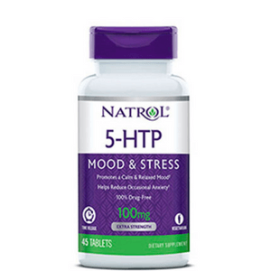NATROL 5-HTP 100 mg 45 Tabs Премахва безпокойството и Подобрява съня. Има дълго действие плюс това пориска апетита.