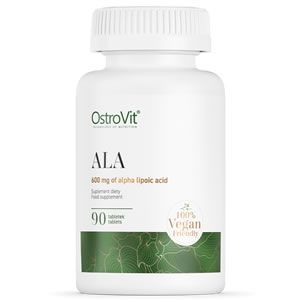 OstroVit ALA Alpha Lipoic Acid 600 mg 90 Tabs е Мощен антиоксидант който помага за усвояването на коензим Q10. Стимулиране на нервната система и регулиране на кръвната захар.