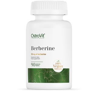 OstroVit Berberine 500 mg 90 Tabs Помага за понижаване нивата на кръвната захар, а като плюс оказва благоприятен ефект при намаляване на телесното тегло. Има положителен ефект върху работата на червата