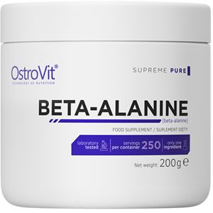 OstroVit Beta Alanine Powder 200g  Предоставя Увеличена ефективност на кислорода! Увеличава силата и максималното ниво на карнозин в мускулите!