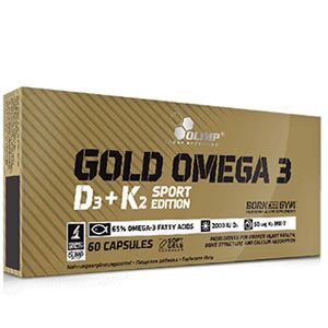 OLIMP Gold Omega 3 D3 K2 Sport Edition 60 Caps Подпомага сърдечно-съдовата система като поддържа нормални нива калций в кръвта. Укрепва костната система