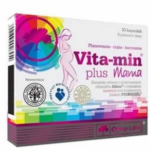 OLIMP Vita-Min Plus Mama 30 Caps е ​Специална формула при бременност която попълва витаминно-минералния недостиг. Влияе добре при състояние на депресия, защото потиска физическата и психическа умора