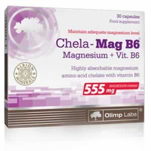 OLIMP Chela-Mag B6 30 Caps Предпазва организма от стрес и предотвратява отделянето на стресови хормони.Подпомага нервната система и увеличава енергията