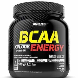 OLIMP BCAA Xplode ENERGY 500g За повече мускулна маса. Подпомага възстановяването като дава повече енергия и издръжливост. Повишава Фокуса и концентрацията.