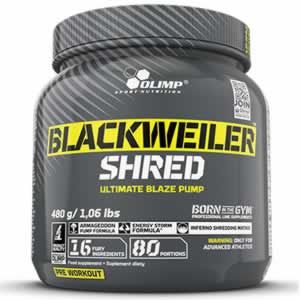 OLIMP Blackweiler Shred 480g Повишава издръжливостта при тренировки. 6 изключително мощни екстракта, с мощни термогенни реакции. Ускорява метаболизма