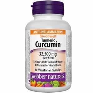 Turmeric Curcumin Ultra Strength Куркума и черен пипер 32 500 mg, 30 капсули е Най-мощната формула с куркума на Webber Naturals – всяка капсула е източник на 500 mg концентрат от корени на куркума