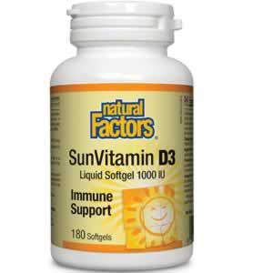 SunVitamin D3 1000 IU Витамин D3 1000 IU 180 софтгел капсули