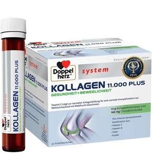 Doppelherz Допелхерц систем Колаген 11.000 х30 флакона Висока доза хидролизиран течен колаген - 11 000 mg. За нормалната функция на ставен хрущял и кости. Директен прием по всяко време без вода