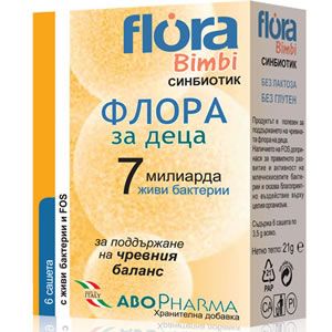 AboPharma Flora Bimbi 7 Синбиотик за деца за поддържане на чревния баланс 6 сашета