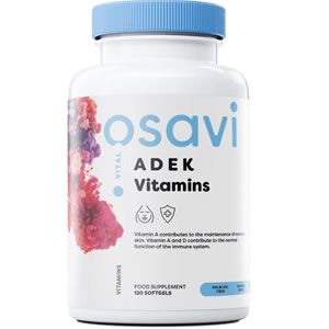 OSAVI ADEK Витамини 120 Допринасят за нормалната функция на имунната система.Поддържането на нормални зъби и нормална мускулна функция.