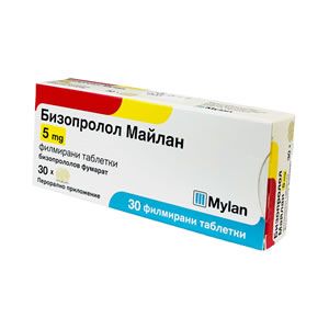 БИЗОПРОЛОЛ МАЙЛАН таблетки 5 мг x 30 
