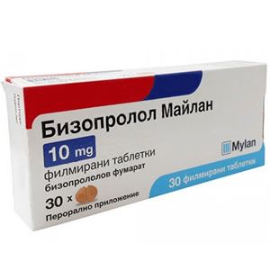 БИЗОПРОЛОЛ МАЙЛАН таблетки 10 мг x 30 